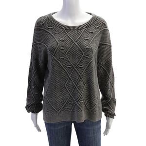 Rails Women Pullover Dark Gray Crew Neck Geometric Size L